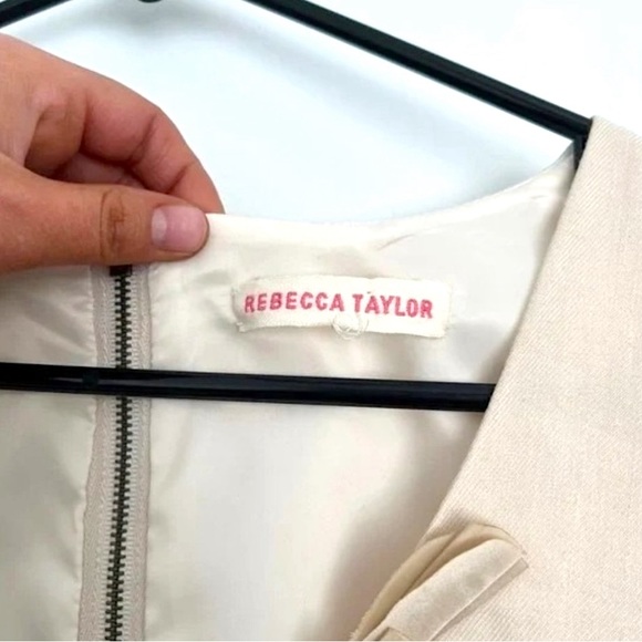 Rebecca Taylor linen silk essential twill sheath dress size S - Picture 3 of 10